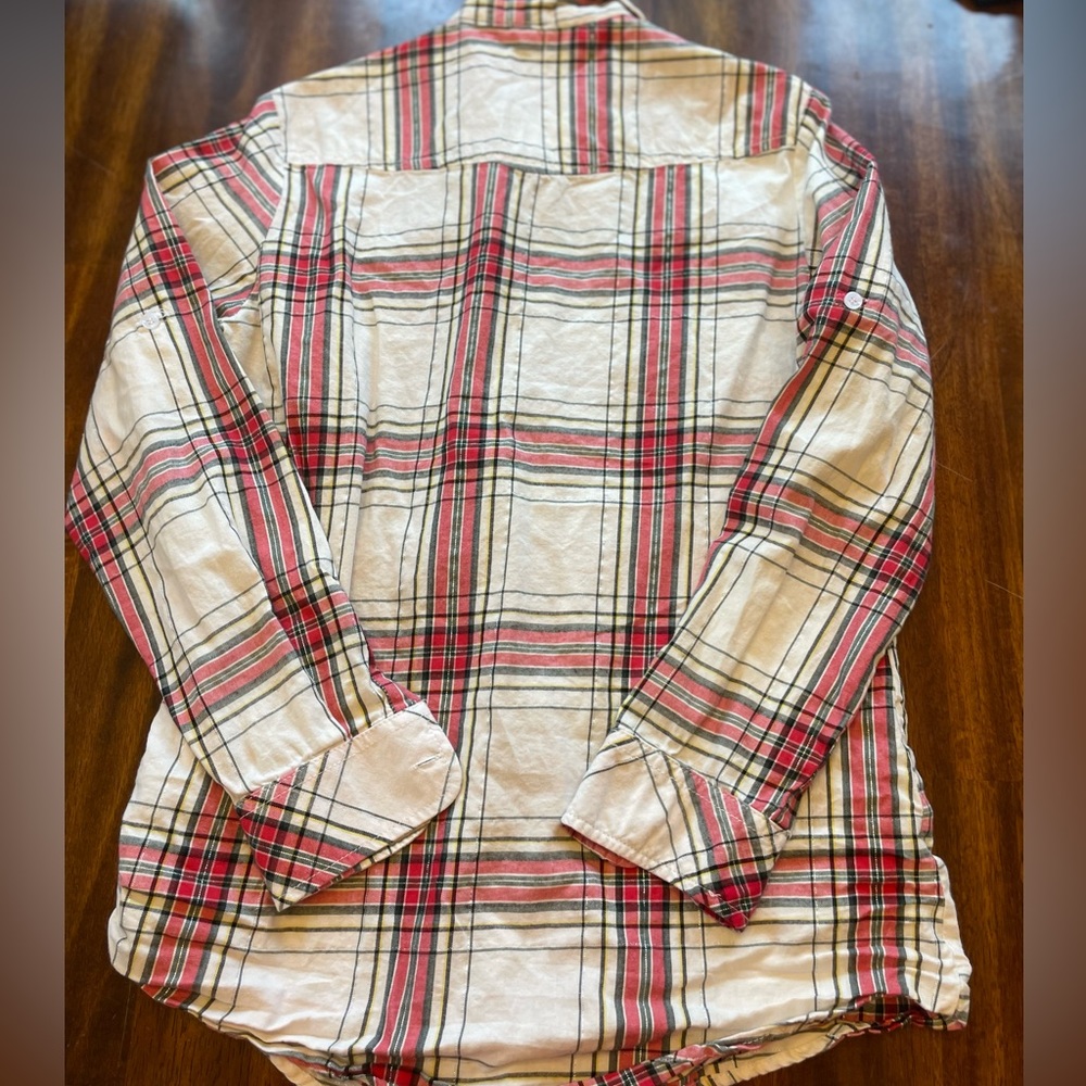 Matchstick size medium white and red plaid flannel - Picture 10 of 10